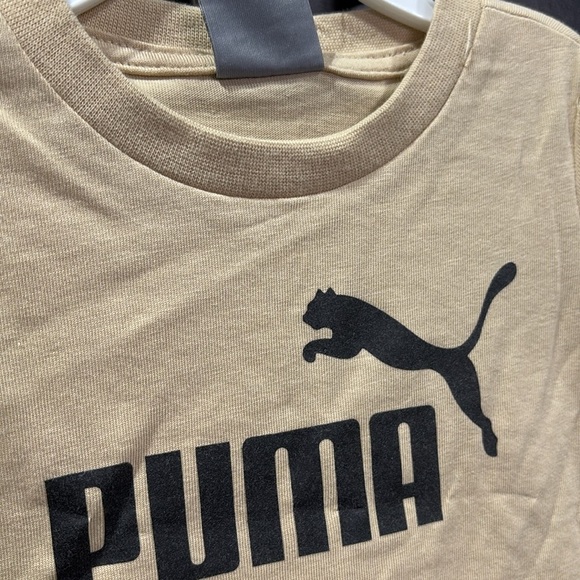 PUMA 2 pc. set short sleeve logo crewneck T, elastic waist logo shorts - Picture 3 of 4